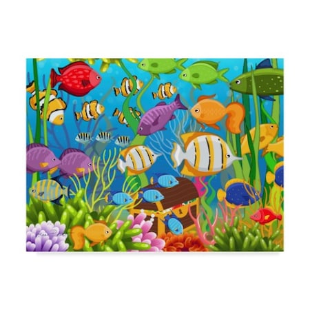 Jean Plout 'Colorful Sea Life' Canvas Art,35x47
